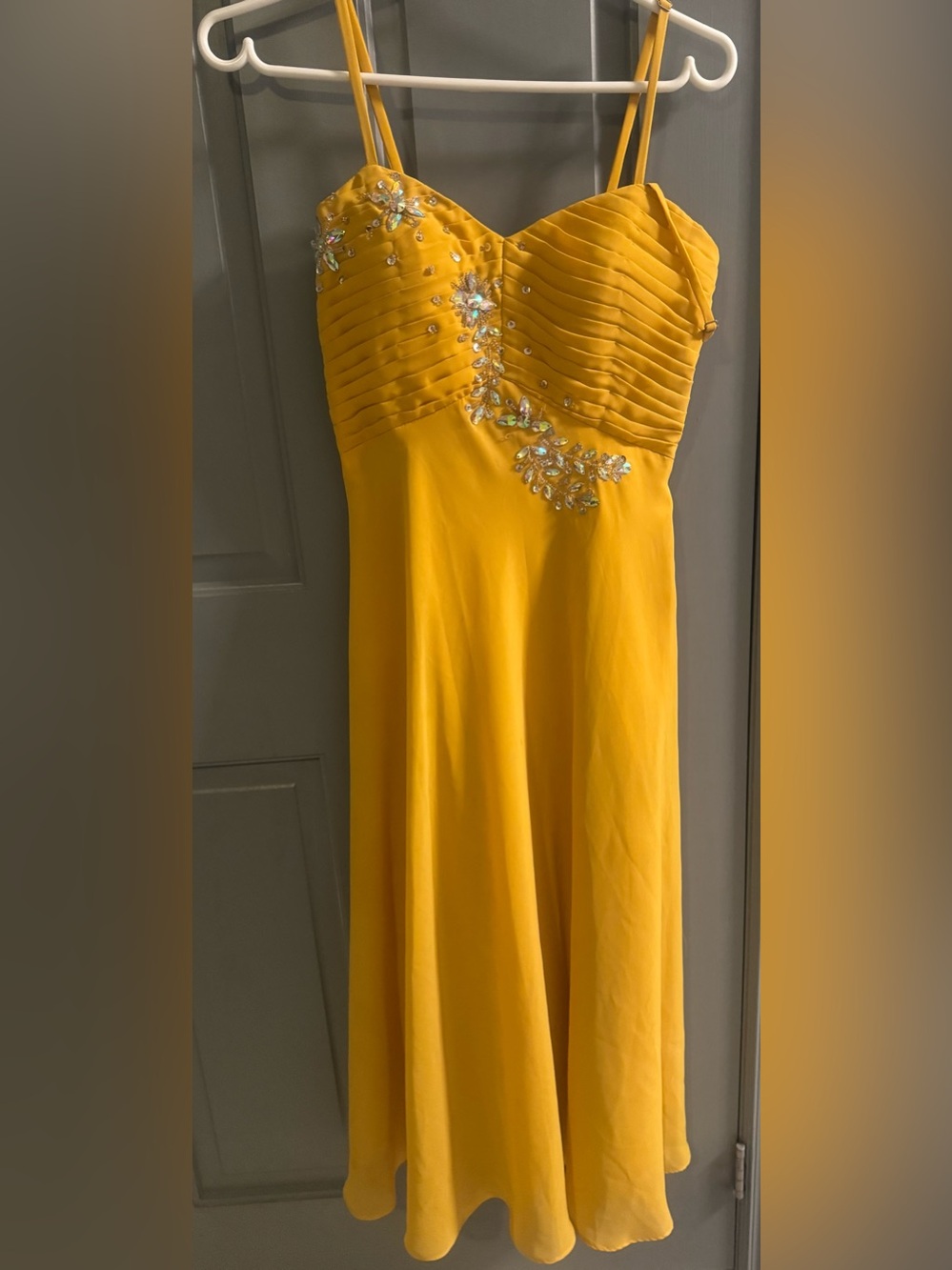 Yellow Embellished Women’s Evening Dress